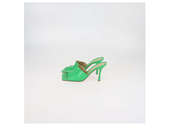 Mules in pelle verde stretch Bottega Veneta - vista 4