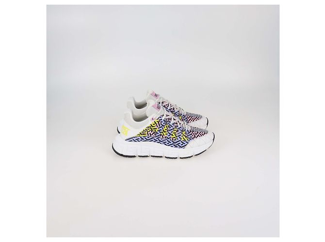 Versace Multicolor Leather and Fabric Trigreca Sneakers - view 3