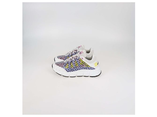 Versace Multicolor Leather and Fabric Trigreca Sneakers - view 4