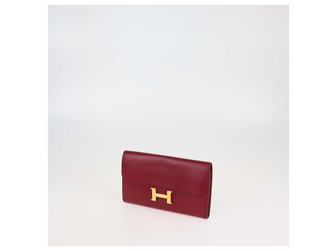 Cartera larga Constance en cuero Swift Rouge H de Hermès Roja - vista 2