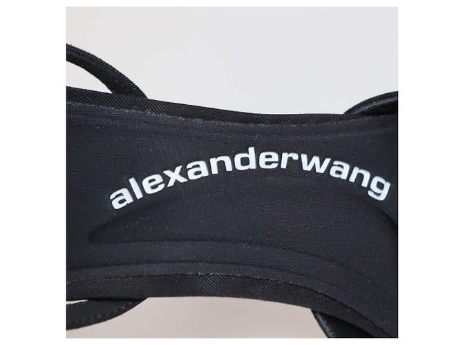 Pumps Delphine 105 in tessuto nero con cinturino logo Alexander Wang - vista 6