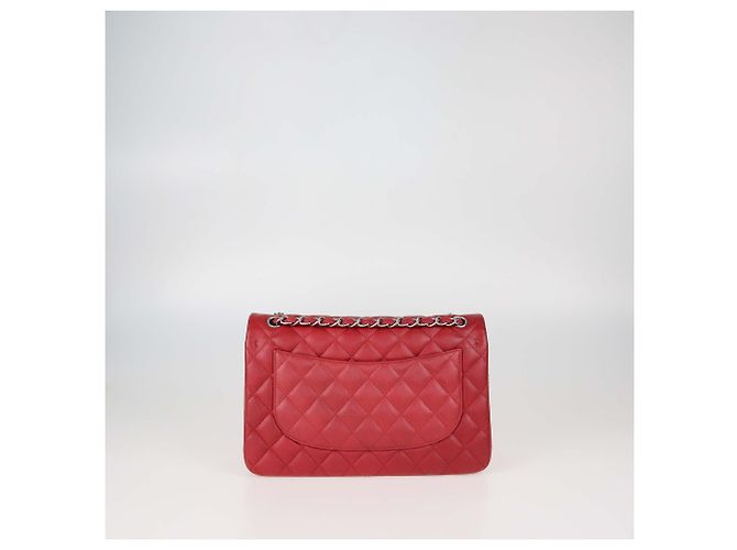 Bolsa Chanel Jumbo Classic Double Flap em couro caviar matelassado vermelho escuro Bordeaux - vista 3