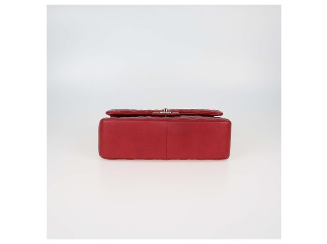 Bolsa Chanel Jumbo Classic Double Flap em couro caviar matelassado vermelho escuro Bordeaux - vista 4