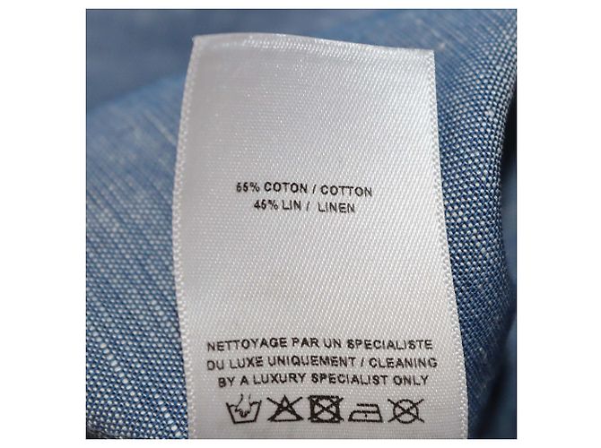 Alaïa Vestido Mini Arrugado de Chambray de Algodón Azul Alaia - vista 6
