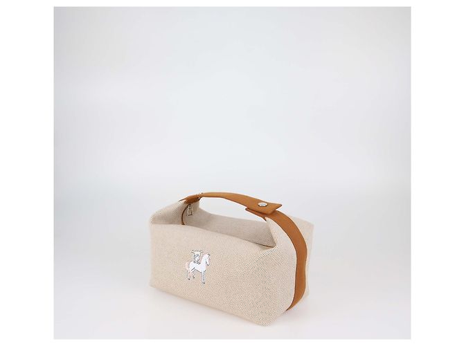Grande astuccio Bride-a-Brac in Tela Cabriole Biscuit di Hermès - vista 2