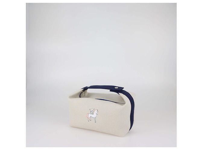 Hermès Hermes Bleu Nattier Toile Cabriole Bride-a-Brac Grande Scatola - vista 2