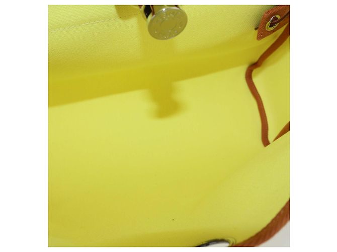 Hermès Borsa Hermes Lime/Natural Toile e Vache Hunter Herbag Zip 31 D'oro - vista 7