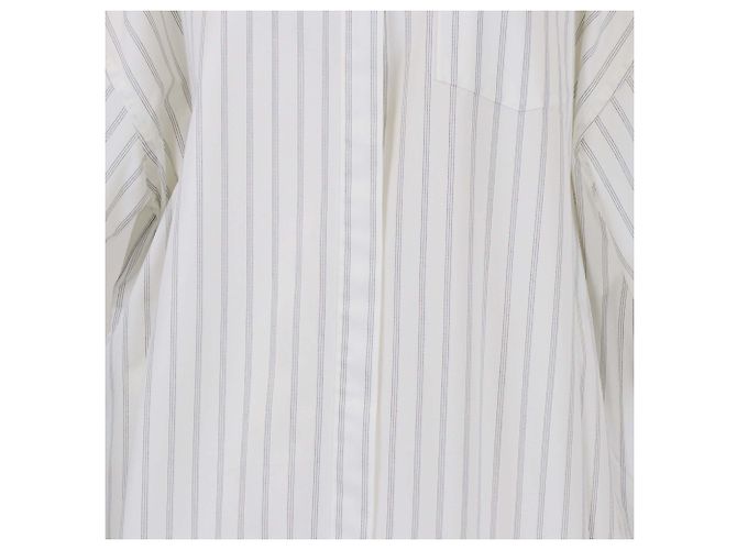 Vestido de manga corta Terregles de algodón a rayas blancas Mackintosh Blanco - vista 4