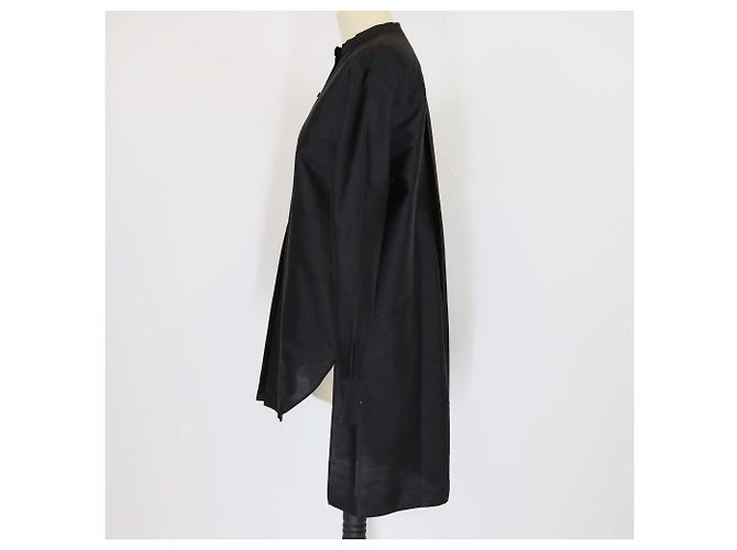 Túnica larga de seda texturizada negra con logo de abeja bordado Christian Dior Negro - vista 2
