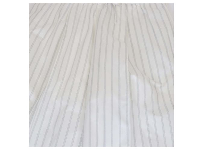 Calça larga de algodão com listras brancas Mackintosh Terregles Branco - vista 4