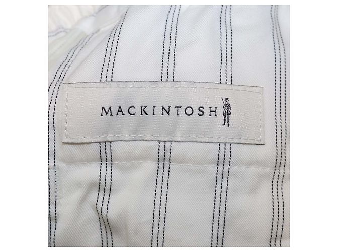 Calça larga de algodão com listras brancas Mackintosh Terregles Branco - vista 5