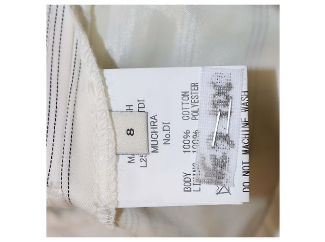 Calça larga de algodão com listras brancas Mackintosh Terregles Branco - vista 6