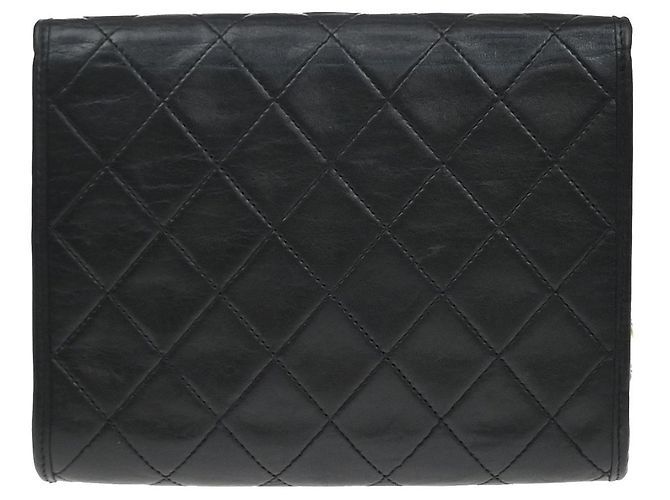 Wallet On Chain Cartera Chanel con cadena de cuero acolchado Negro - vista 2