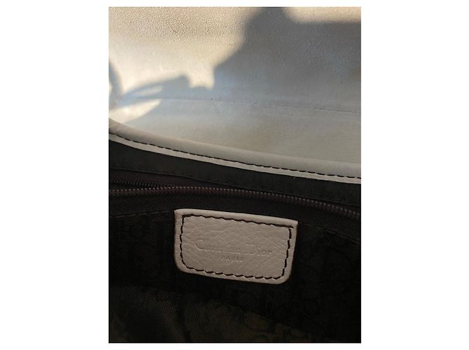 Borsa Dior Saddle in pelle bianca Bianco sporco - vista 6