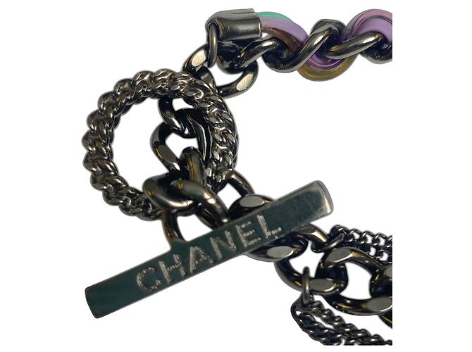Cintura collana multicolore multichains 17P di Chanel Silver hardware - vista 11