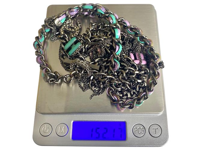 Cintura collana multicolore multichains 17P di Chanel Silver hardware - vista 13