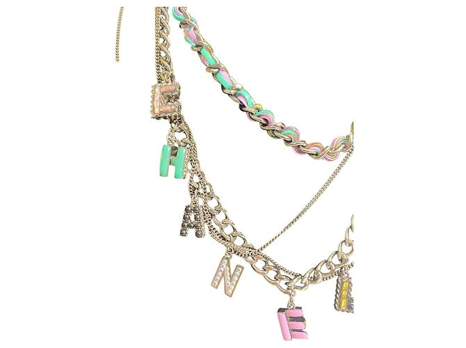 Cintura collana multicolore multichains 17P di Chanel Silver hardware - vista 2