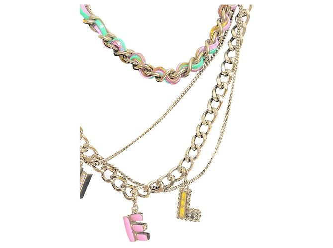 Cintura collana multicolore multichains 17P di Chanel Silver hardware - vista 3