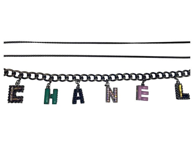 Cintura collana multicolore multichains 17P di Chanel Silver hardware - vista 5