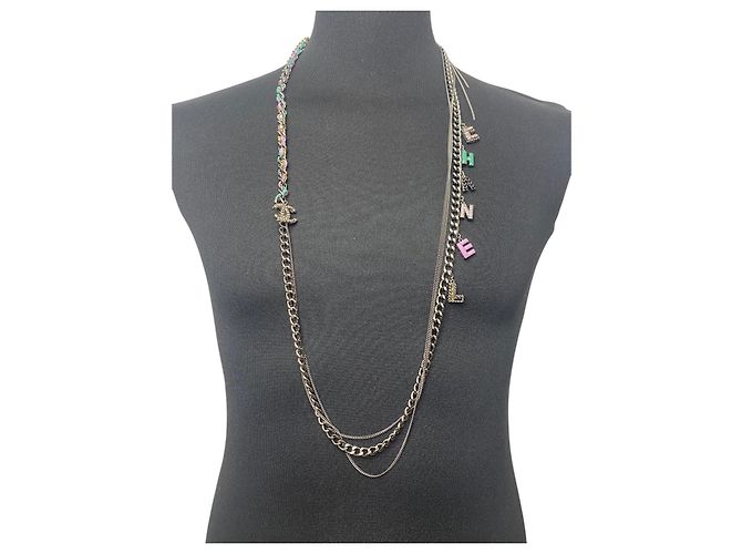 Cintura collana multicolore multichains 17P di Chanel Silver hardware - vista 7