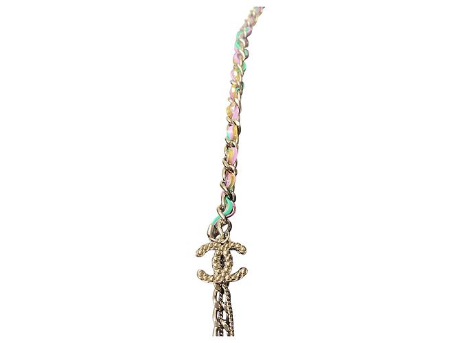 Cintura collana multicolore multichains 17P di Chanel Silver hardware - vista 9