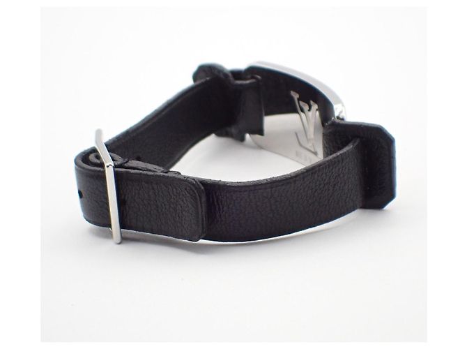 Bracciale Louis Vuitton Champs Elysées in pelle Nero - vista 4