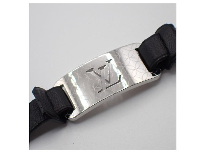 Bracciale Louis Vuitton Champs Elysées in pelle Nero - vista 5