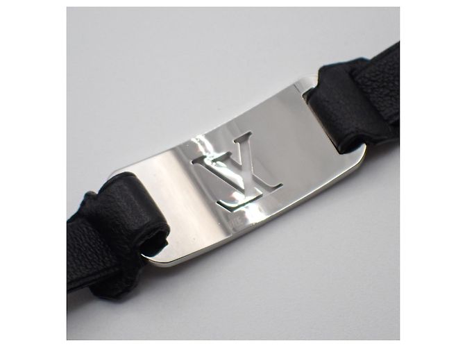 Bracciale Louis Vuitton Champs Elysées in pelle Nero - vista 6