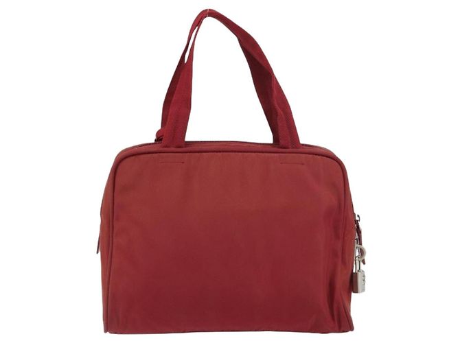 Prada Tote Zip Around Tessuto Medio Rosso - vista 2