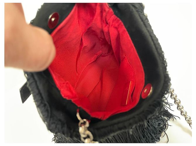 Borsa a tracolla Christian Louboutin in suede nero - vista 6