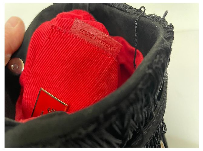 Borsa a tracolla Christian Louboutin in suede nero - vista 8