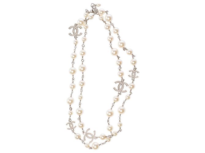 Gioielli CHANEL CC in Perla Bianca - 103170 Bianco - vista 5
