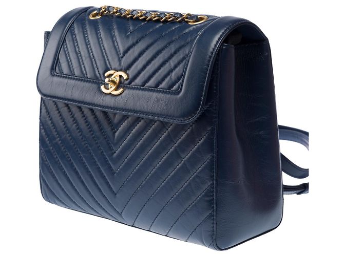 Borsa CHANEL in Pelle Blu - 103151 - vista 5