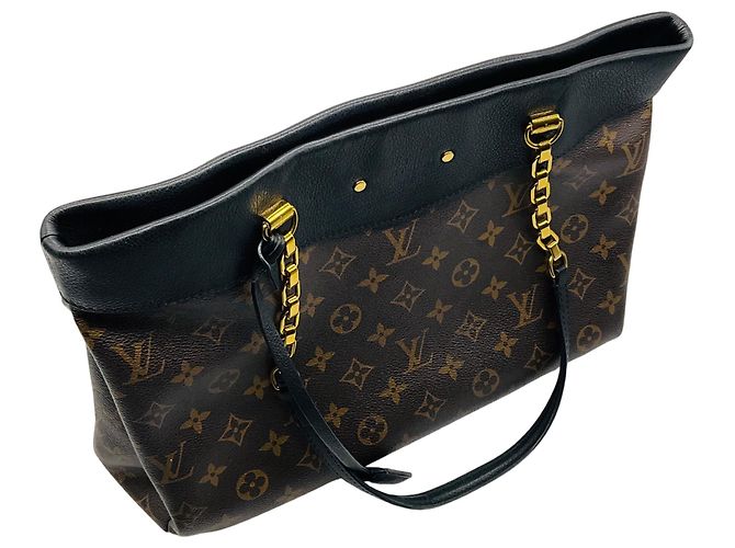 Borsa Pallas Chain Shopper Monogram in tela Louis Vuitton marrone / nera - vista 5