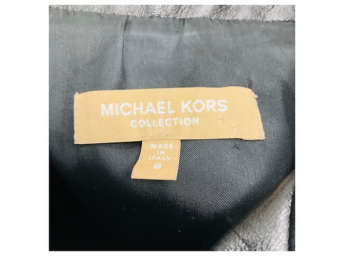 Michael Kors Collection Black Lamb Leather Moto Zip Jacket - view 4