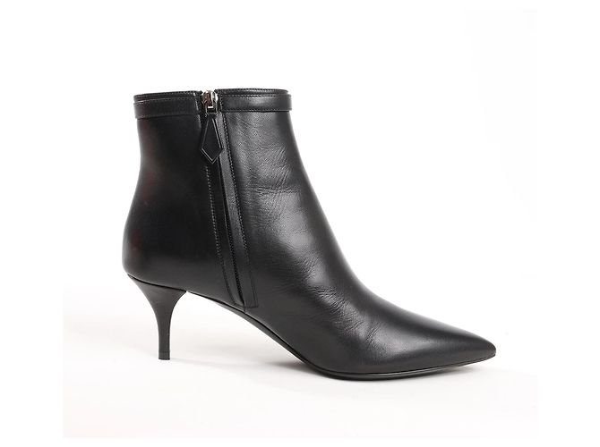 Schwarze Leder-Stiefeletten von Hermès, Größe 38,5 EU - Ansicht 3