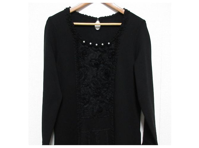 Autre Marque Ingeborg Spitzenlangkleid Schwarz - Ansicht 3