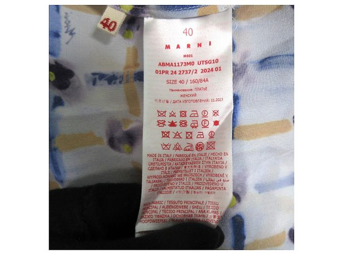 Vestido de seda Marni ABMA1173M0 Azul - vista 10