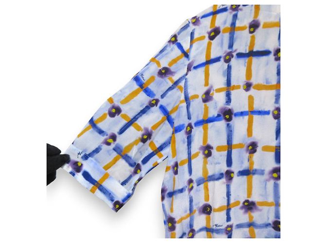 Vestido de seda Marni ABMA1173M0 Azul - vista 3