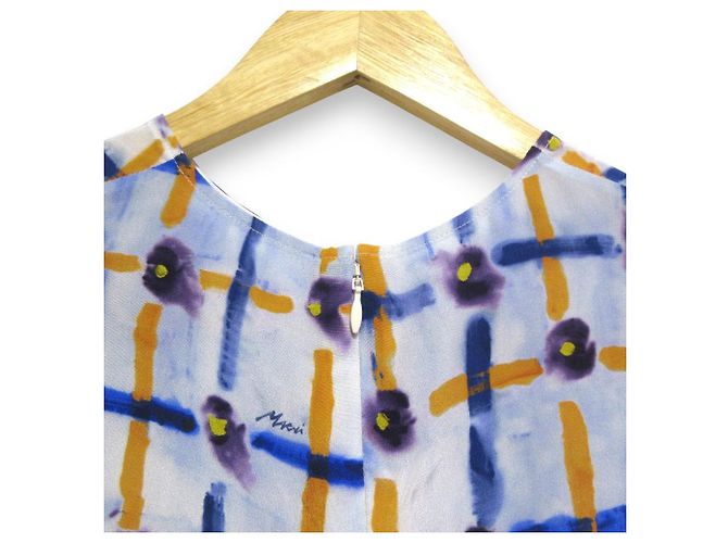 Vestido de seda Marni ABMA1173M0 Azul - vista 6
