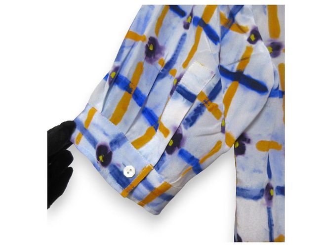 Vestido de seda Marni ABMA1173M0 Azul - vista 7