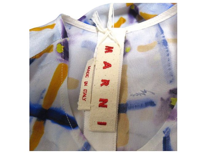 Vestido de seda Marni ABMA1173M0 Azul - vista 9