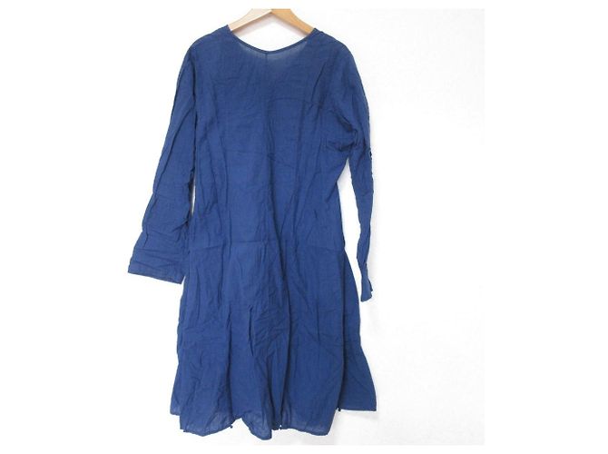 Autre Marque Vestido de algodón de manga larga Babaghuri Azul - vista 2