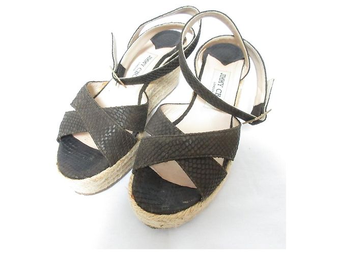 Sandali con zeppa e cintura Jimmy Choo Marrone - vista 2