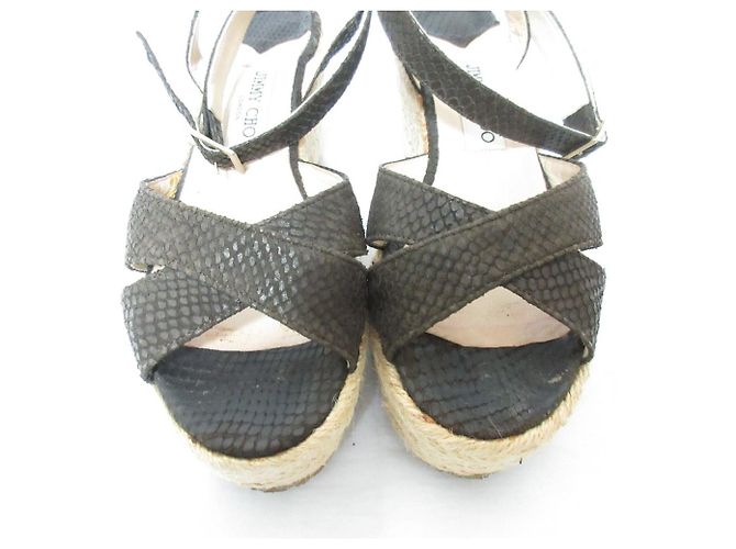 Sandali con zeppa e cintura Jimmy Choo Marrone - vista 3