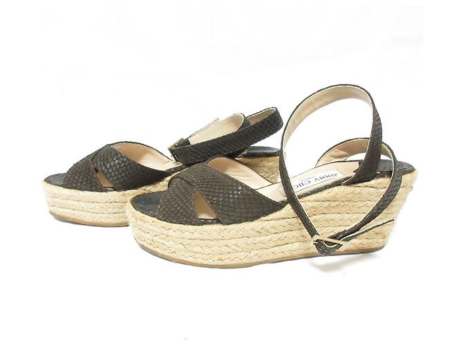 Sandali con zeppa e cintura Jimmy Choo Marrone - vista 4