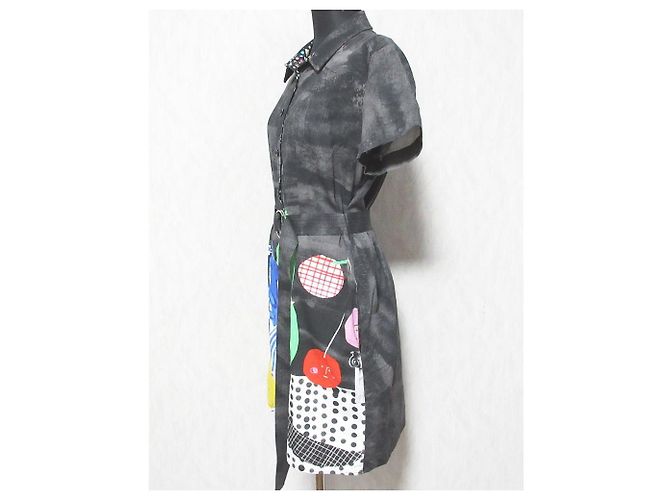 Autre Marque Gürtel-Tunika-Kleid i BLUES Schwarz - Ansicht 3