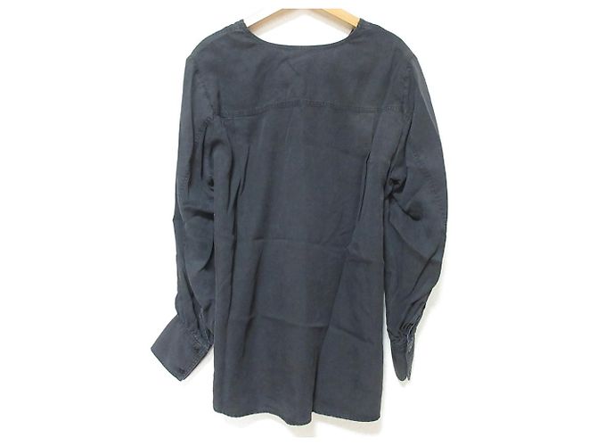 Autre Marque Tencel Denim Bluse ICB Schwarz - Ansicht 2