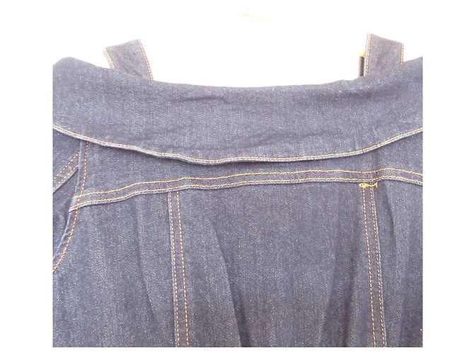 Autre Marque Lillian Carat Off-Shoulder Denim Kleid Blau - Ansicht 3
