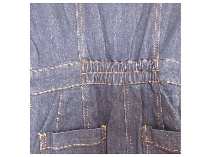 Autre Marque Lillian Carat Off-Shoulder Denim Kleid Blau - Ansicht 4